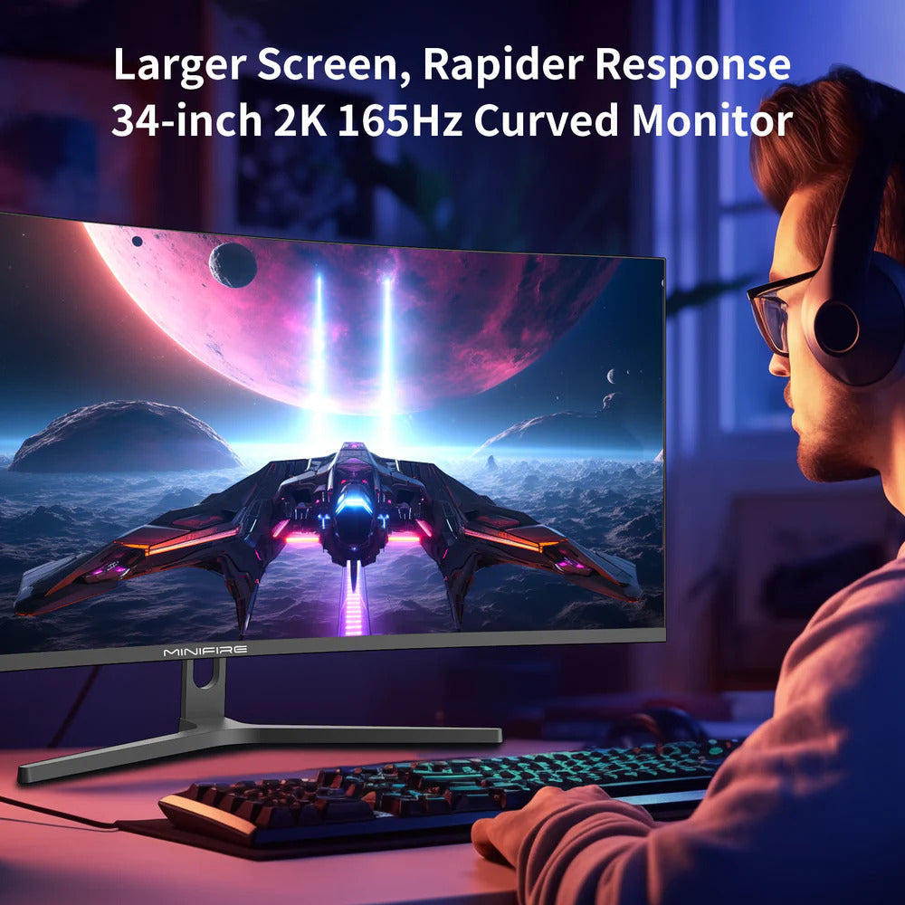 Minifire MFG34C5Q – Écran PC Gamer 34″ UWQHD 165Hz Incurvé